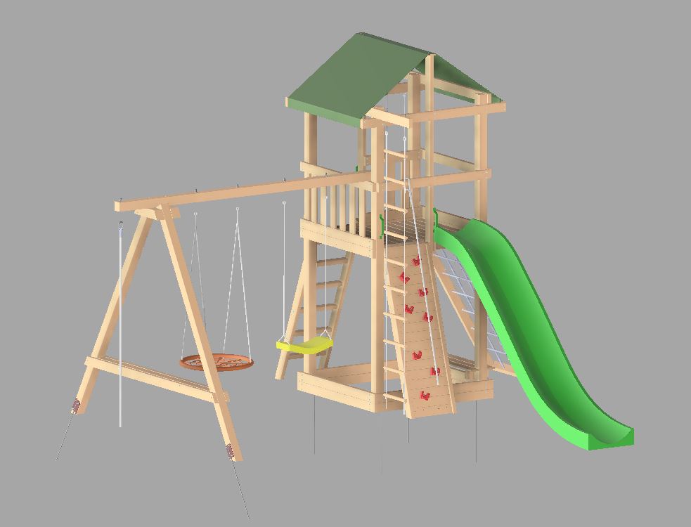 儿童滑梯和攀岩墙